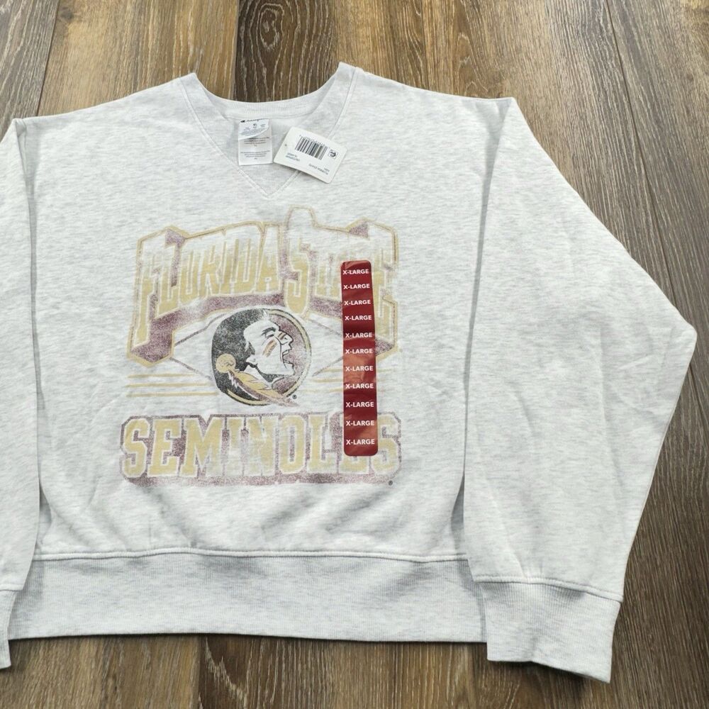 Florida State Seminoles Sweatshirt Womens XL Gray University Champion Sweater